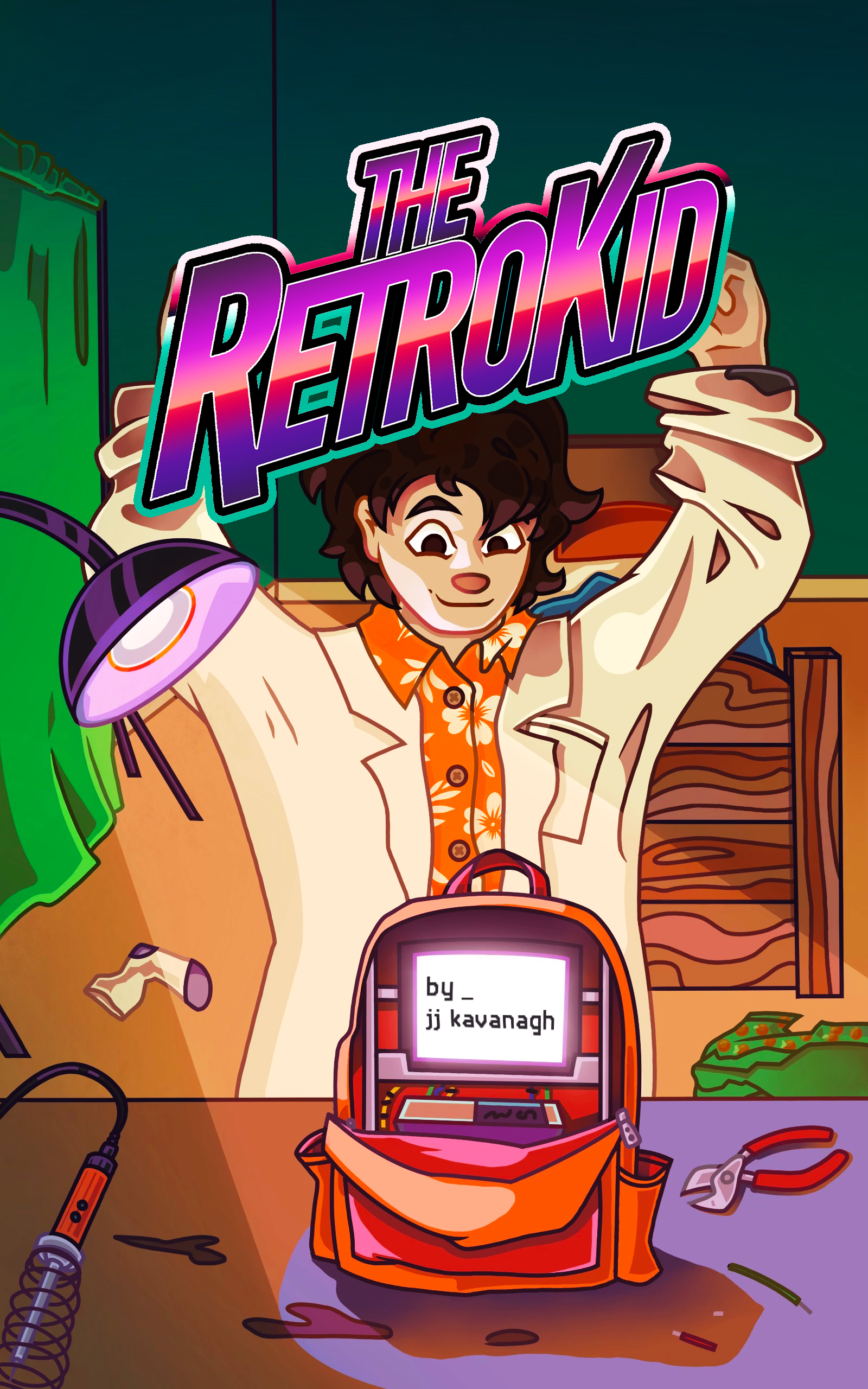 The Retrokid cover.  Roy Campbell is cheering his Roytropak as it's just come to life.